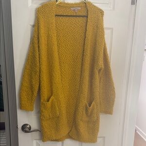Mustard Yellow Long Cardigan Sweater